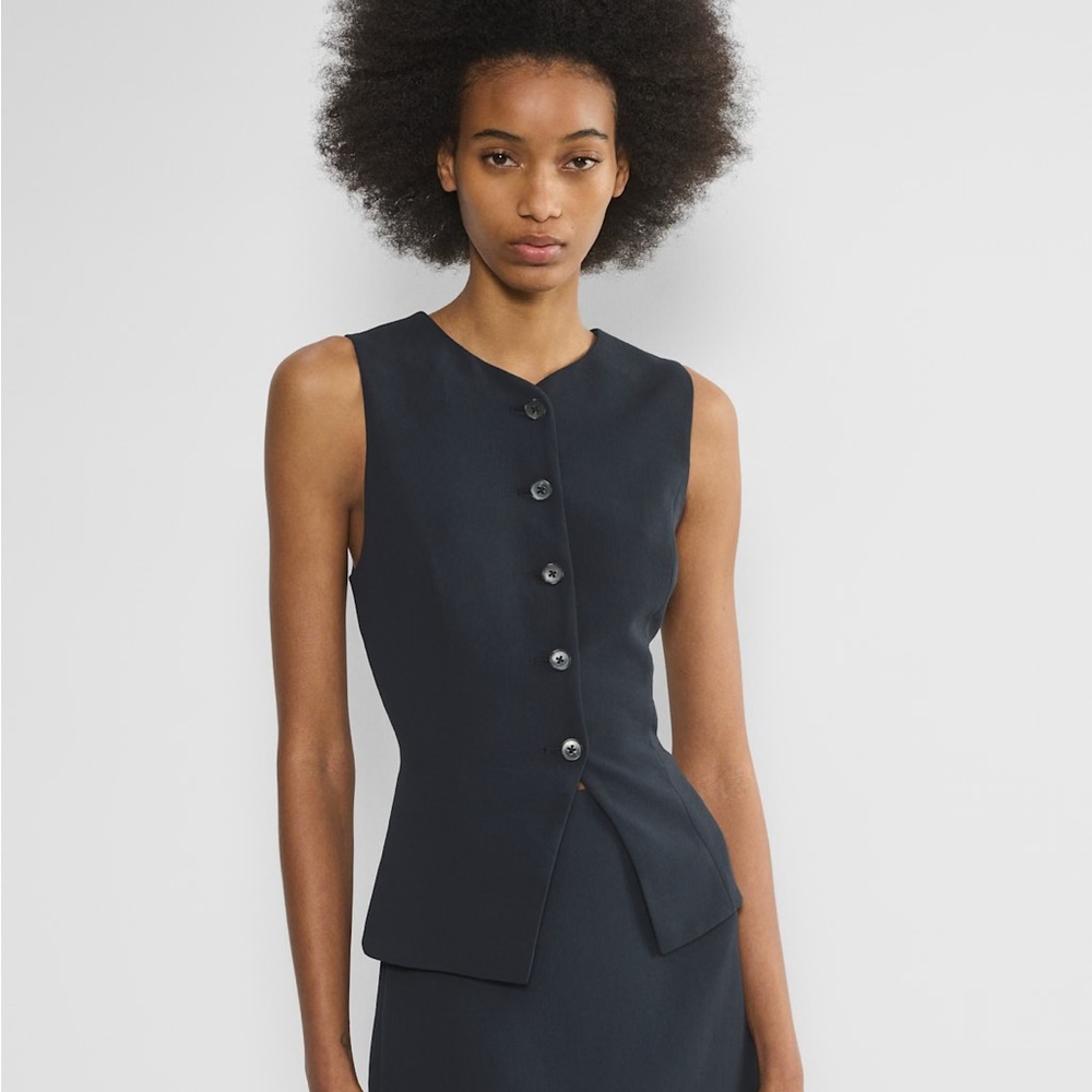Wilfred Regal Vest - Dark Night Navy Blue Sleeveless
